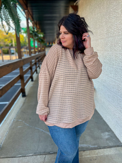Mira Mocha Textured Long Sleeve Top