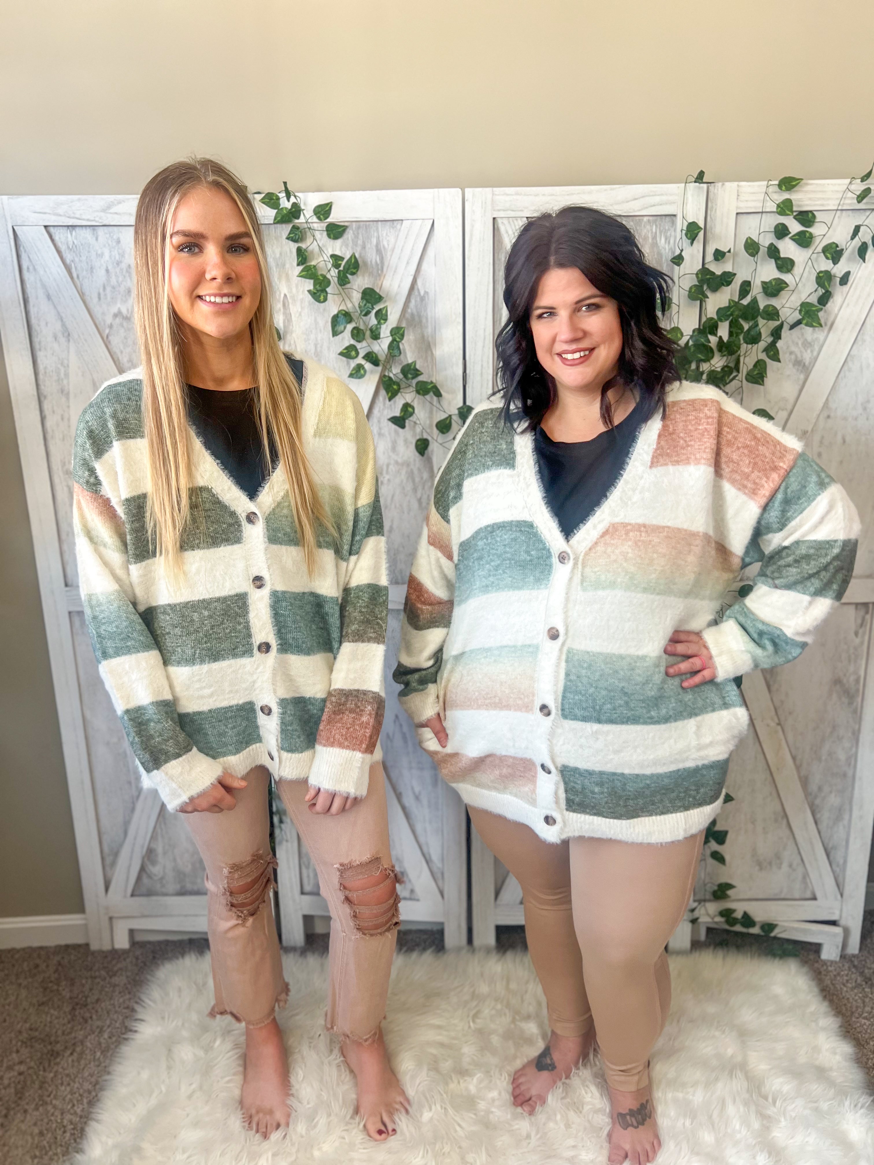 Remi Striped Button Down Cardigan