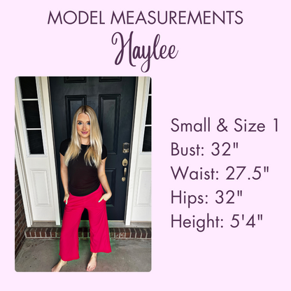 Lucy Wide Leg Stretchy Crop Pants - Navy