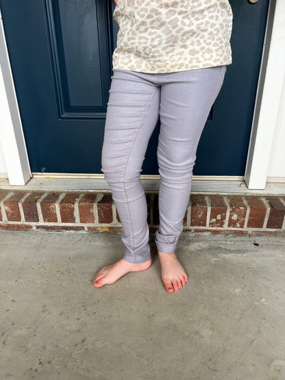 Youth Hyperstretch Skinny Jeans - Silver Glitter