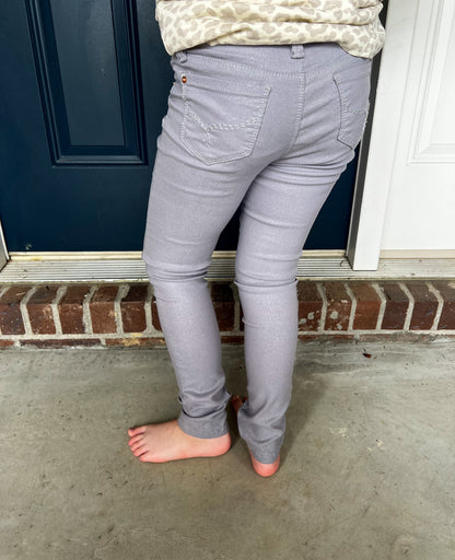 Youth Hyperstretch Skinny Jeans - Silver Glitter