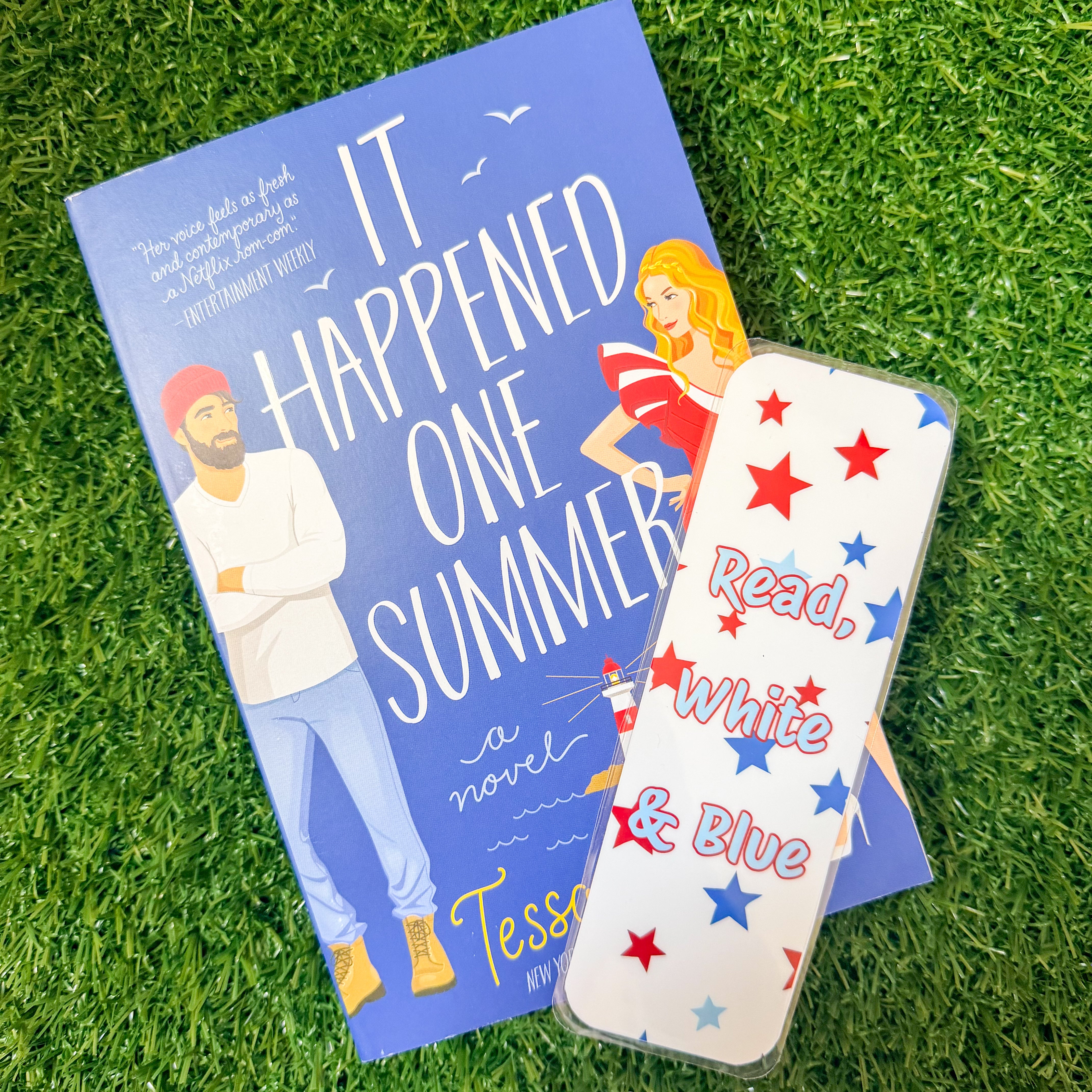 Read, White and Blue Bookmark