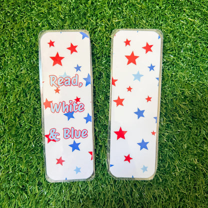 Read, White and Blue Bookmark