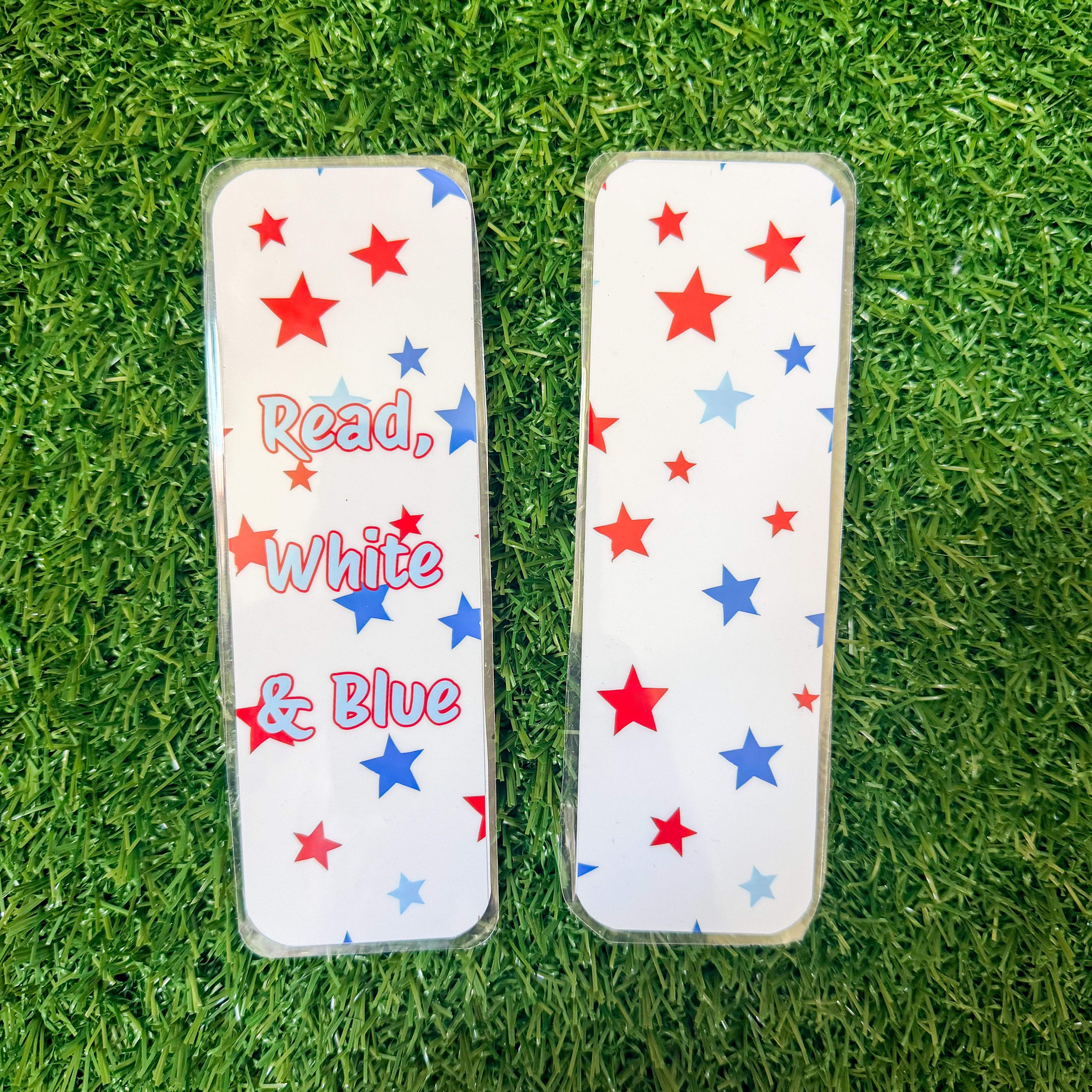 Read, White and Blue Bookmark