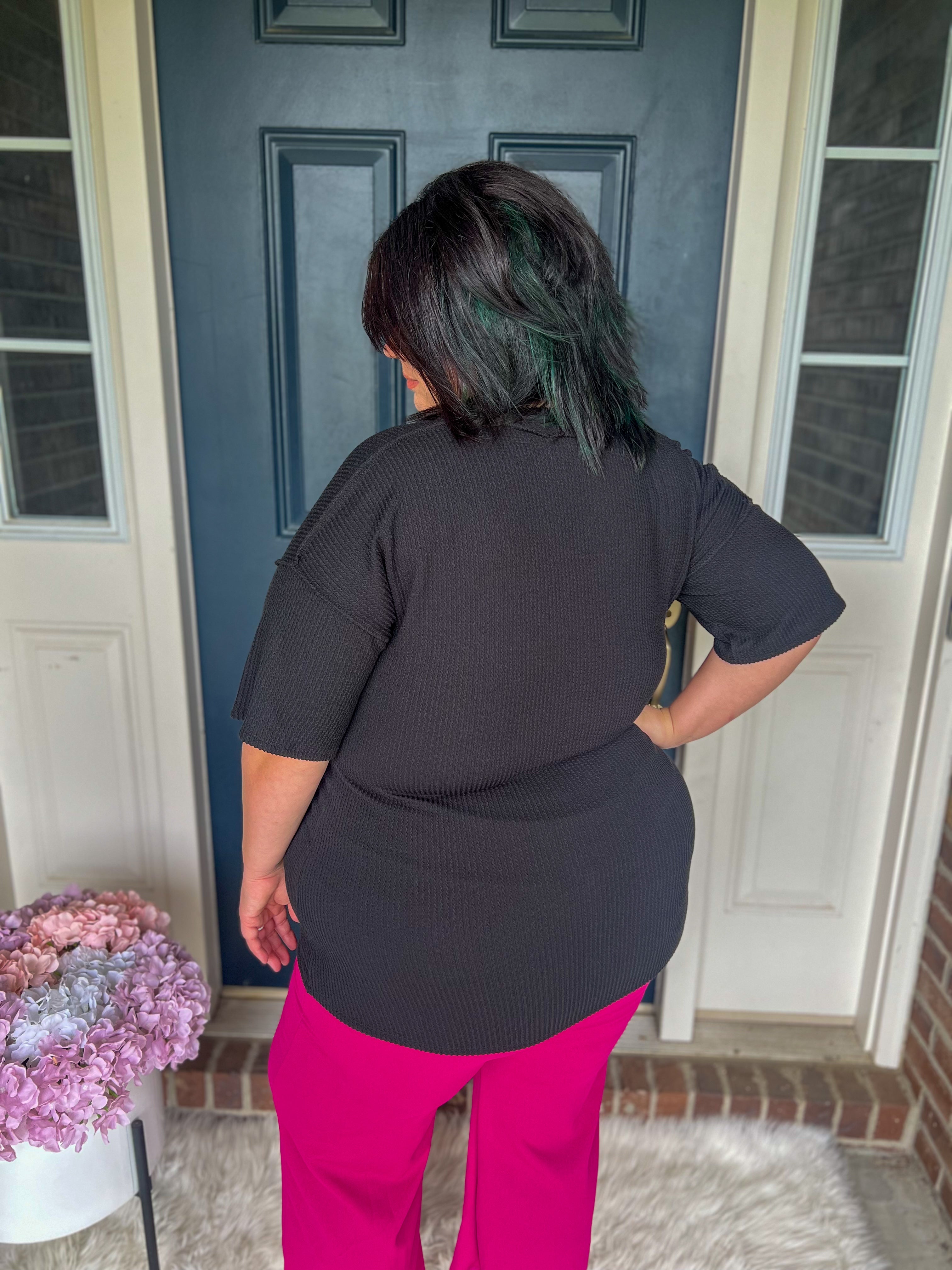 Kelly Ribbed Top - Black