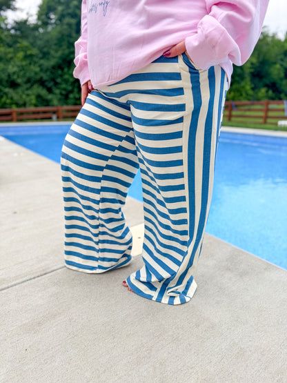 Coastal Stripe Wide Leg Pants