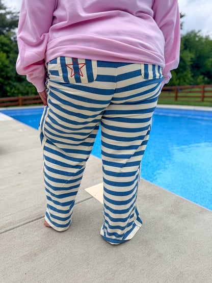 Coastal Stripe Wide Leg Pants