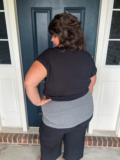 Laura Black Knot Front Top