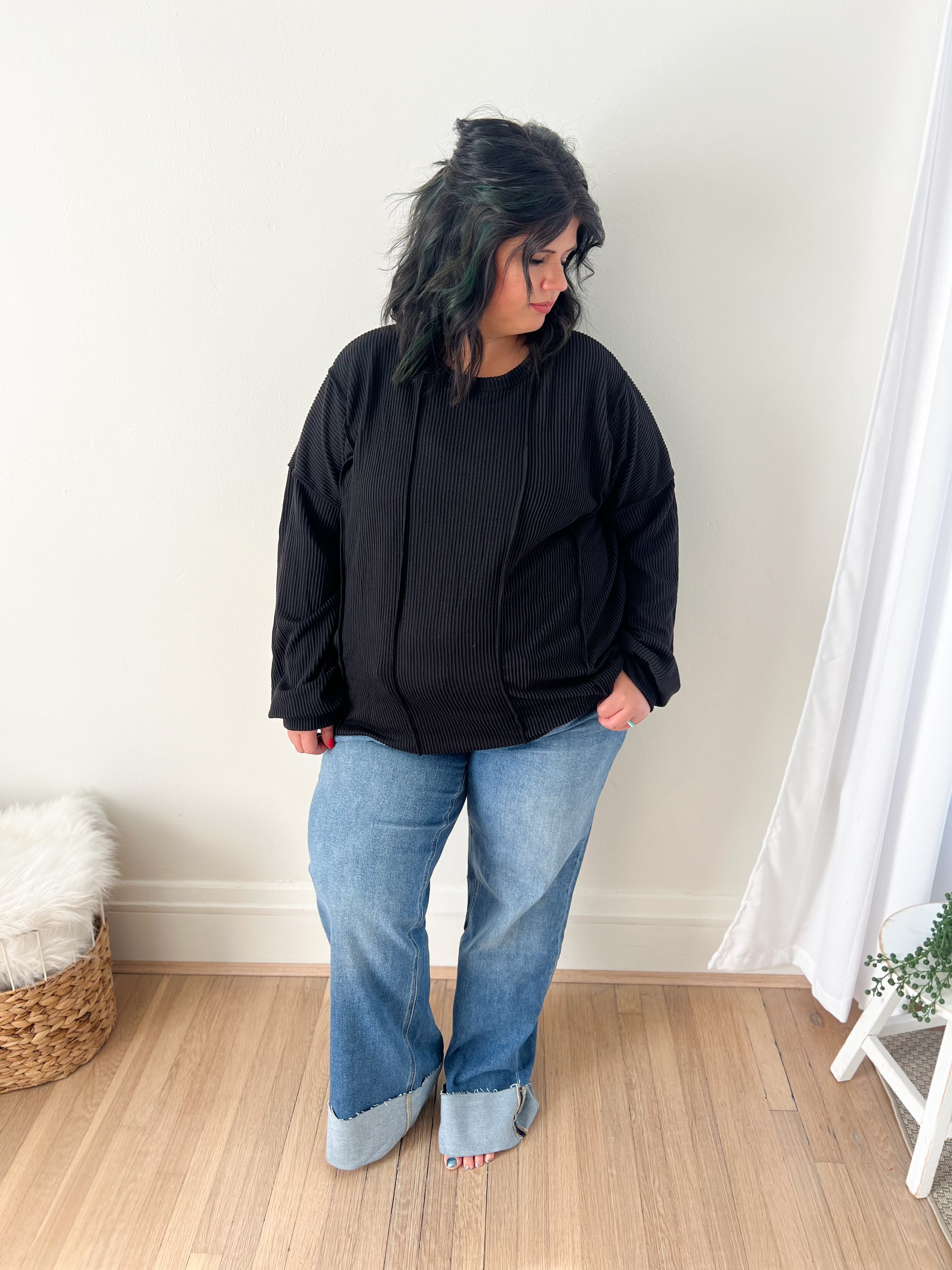 Lovervet Kendall Cuffed Wide Leg Jeans