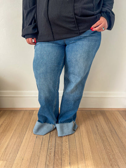 Lovervet Kendall Cuffed Wide Leg Jeans