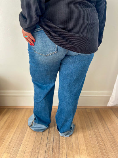 Lovervet Kendall Cuffed Wide Leg Jeans