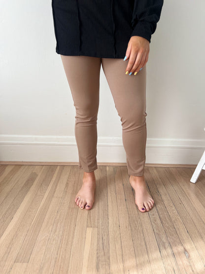 Leah Stretchy Straight Leg Pants - Mocha