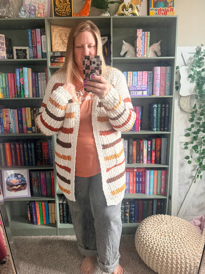 Cozy Striped Popcorn Cardigan
