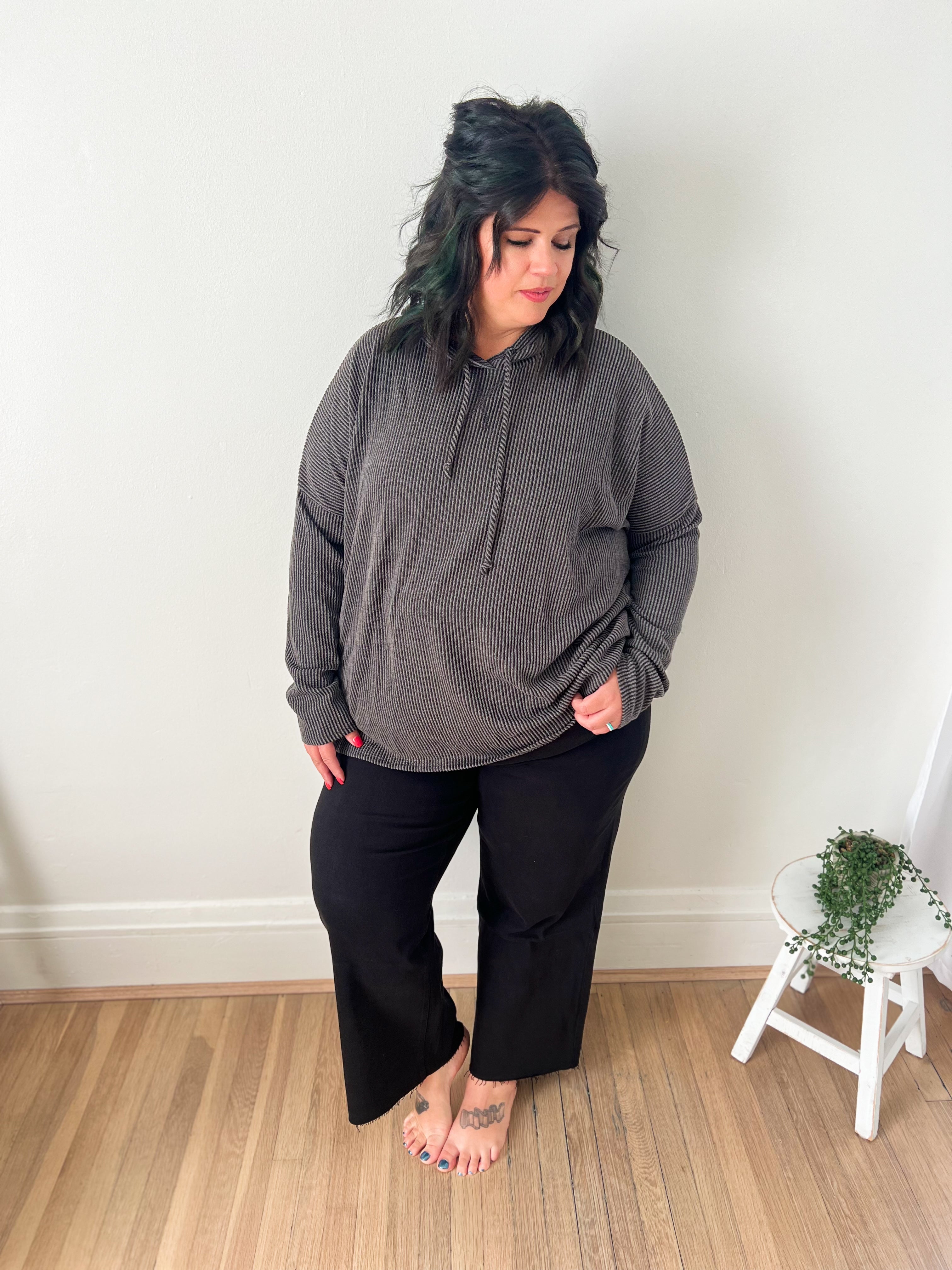 DOORBUSTER Charcoal Hooded Top