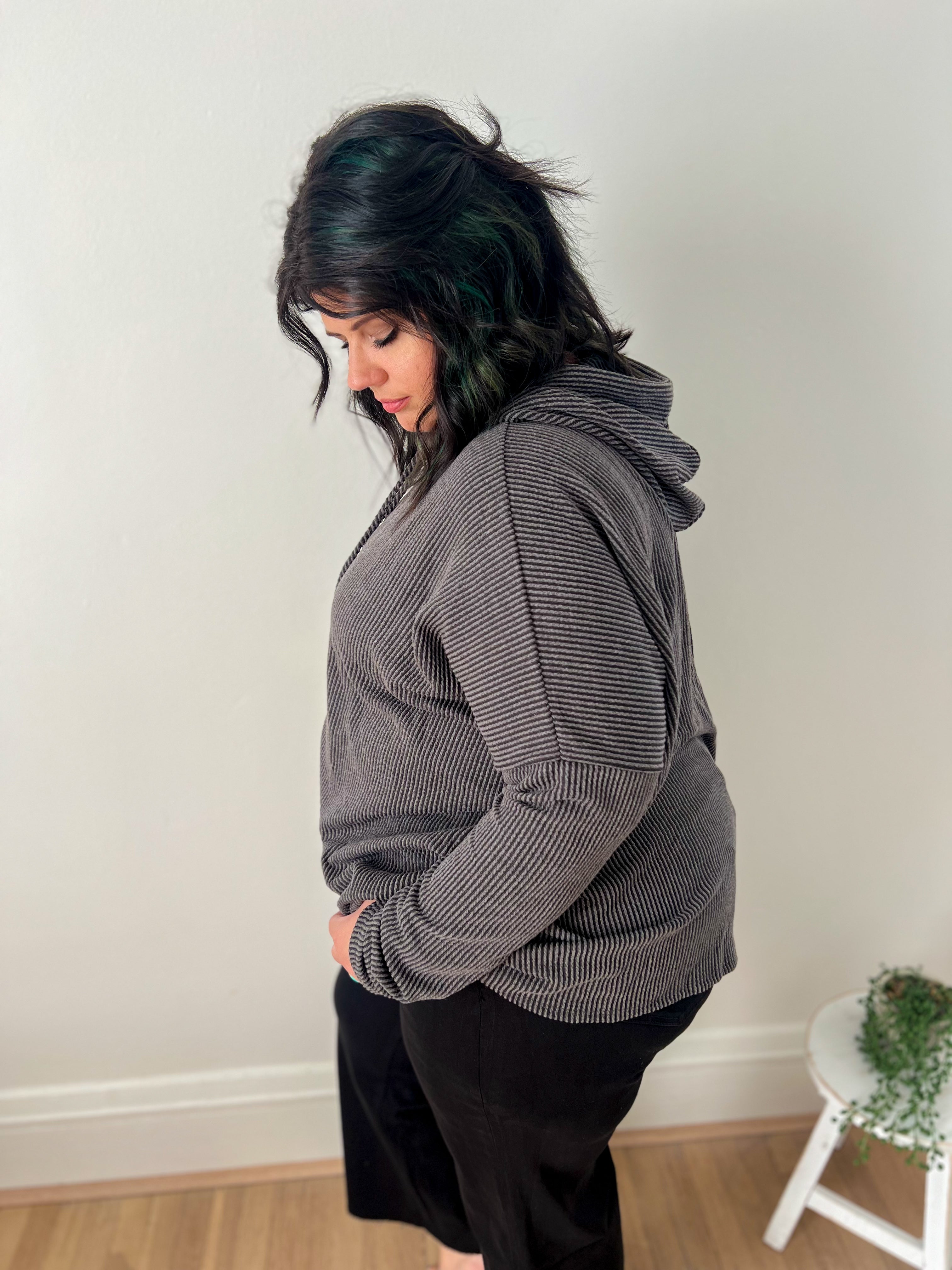 DOORBUSTER Charcoal Hooded Top