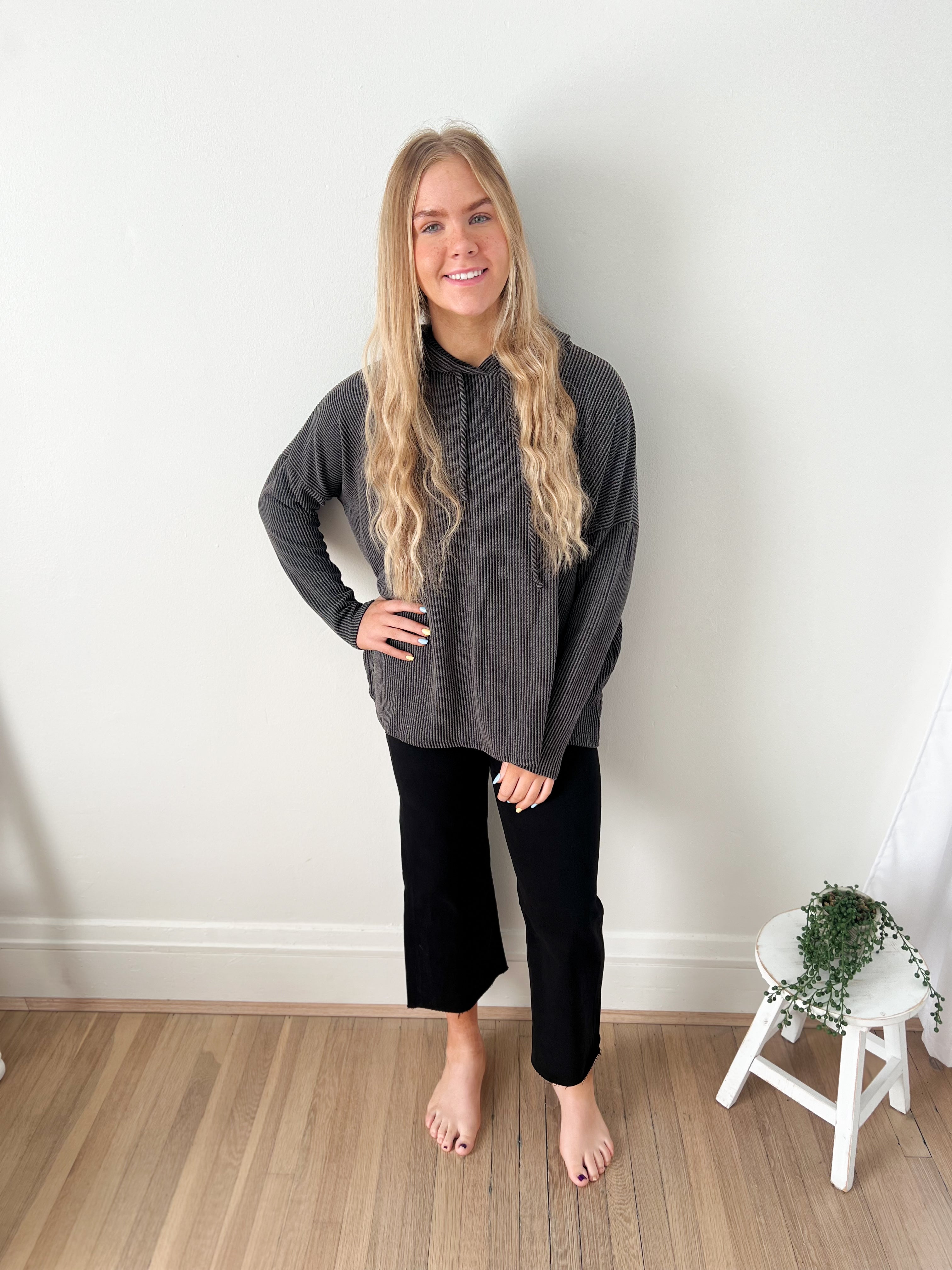 DOORBUSTER Charcoal Hooded Top