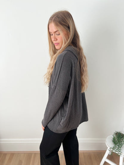 DOORBUSTER Charcoal Hooded Top