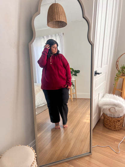 DOORBUSTER Aria Scuba Hoodie - Burgundy