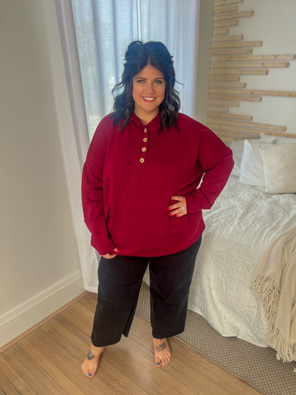 DOORBUSTER Aria Scuba Hoodie - Burgundy