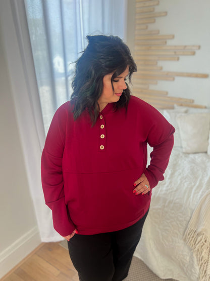 DOORBUSTER Aria Scuba Hoodie - Burgundy