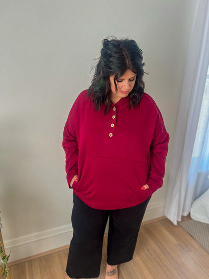 DOORBUSTER Aria Scuba Hoodie - Burgundy