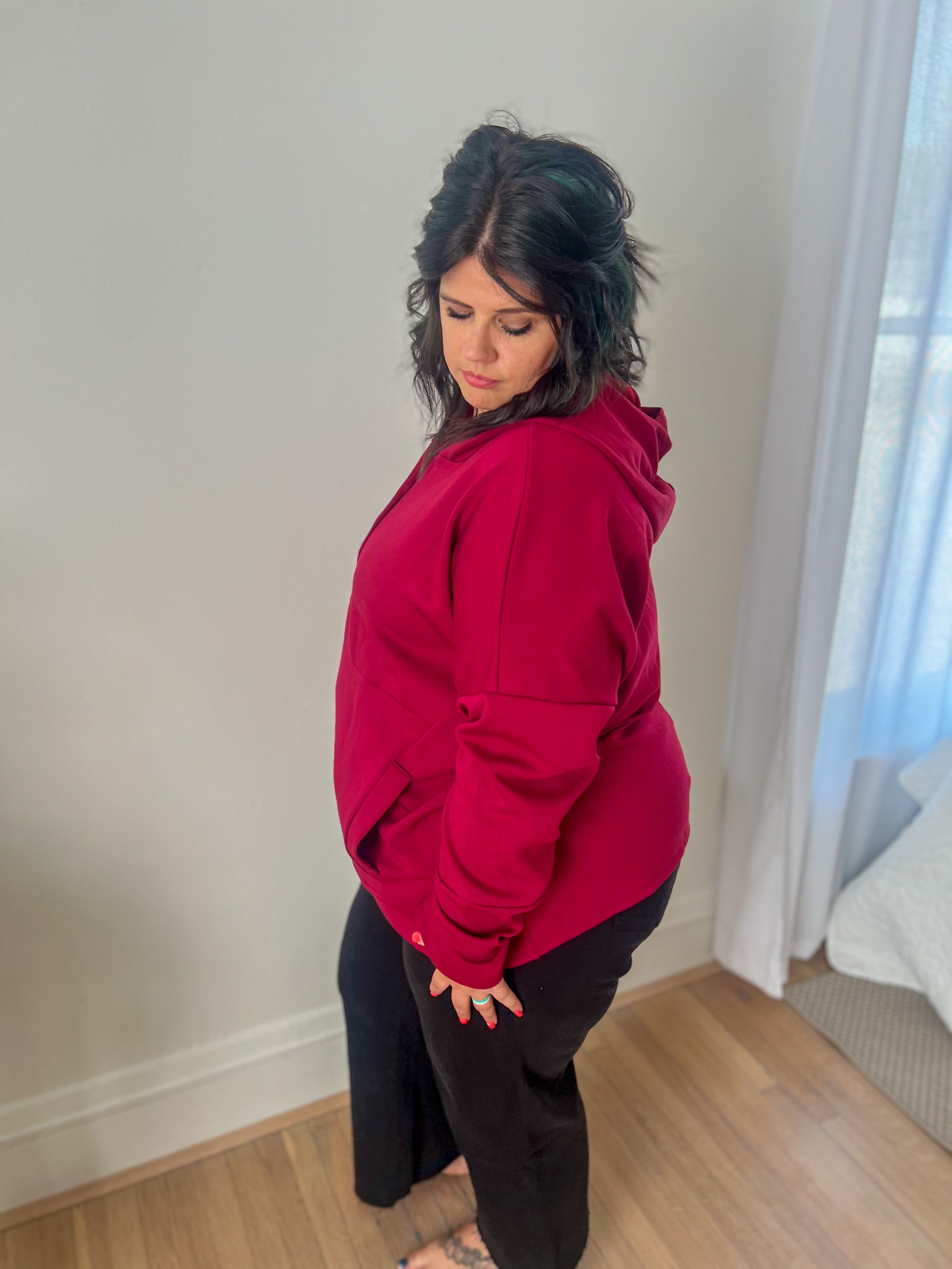 DOORBUSTER Aria Scuba Hoodie - Burgundy