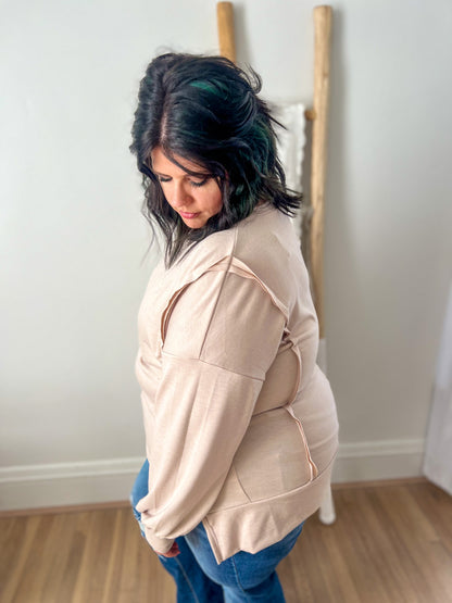 Lettie Oatmeal Long Sleeve Top