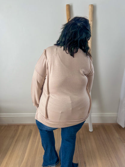 Lettie Oatmeal Long Sleeve Top