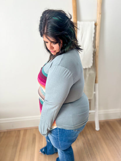 DOORBUSTER Colorful Stripe Long Sleeve Top