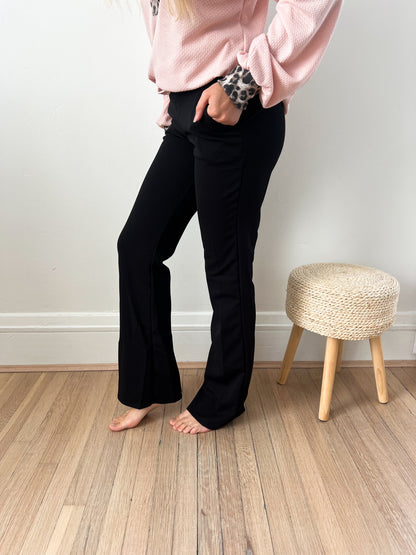 Logan Stretchy Flare Pants - Black