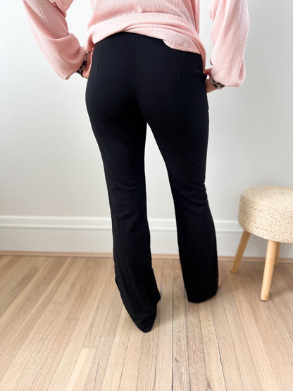Logan Stretchy Flare Pants - Black