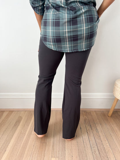 Logan Stretchy Flare Pants - Charcoal