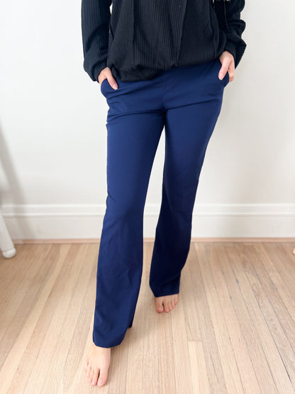 Logan Stretchy Flare Pants - Navy