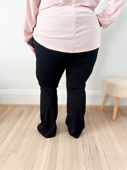 Logan Stretchy Flare Pants - Black