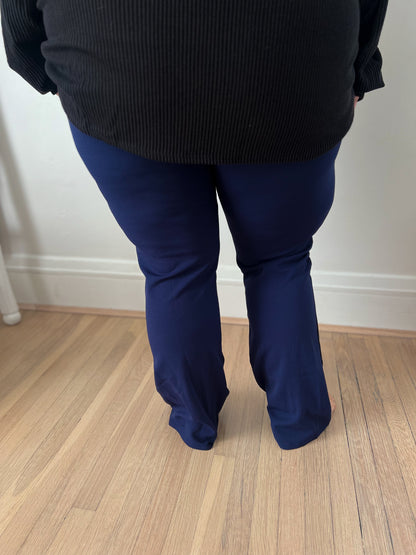 Logan Stretchy Flare Pants - Navy