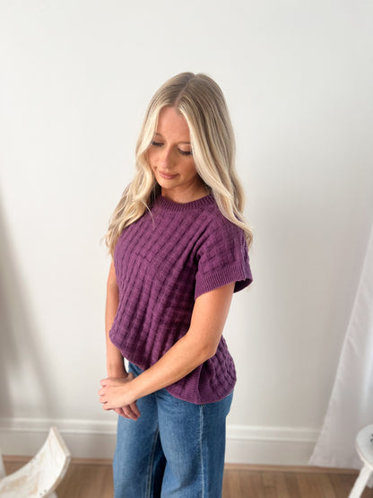 Kelly Knitted Top - Plum