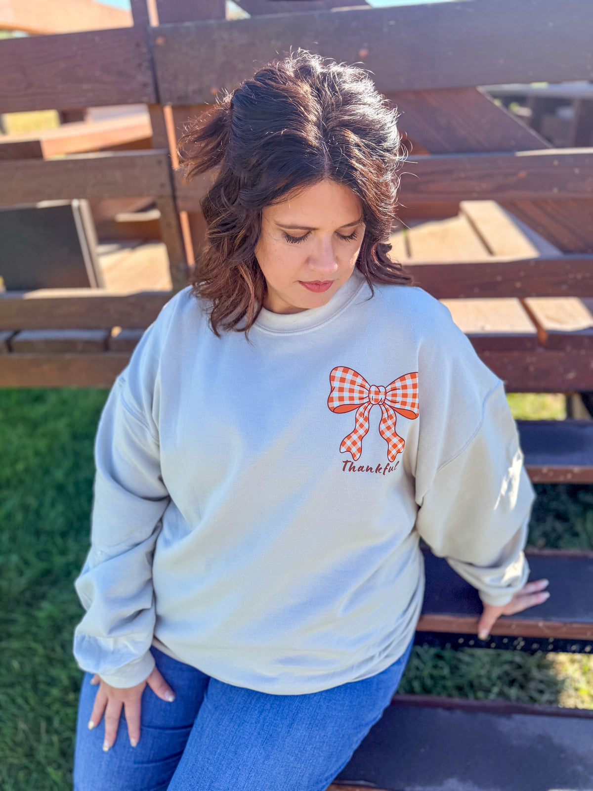 Featured Deal | Thankful Gingham Bow Sweatshirt