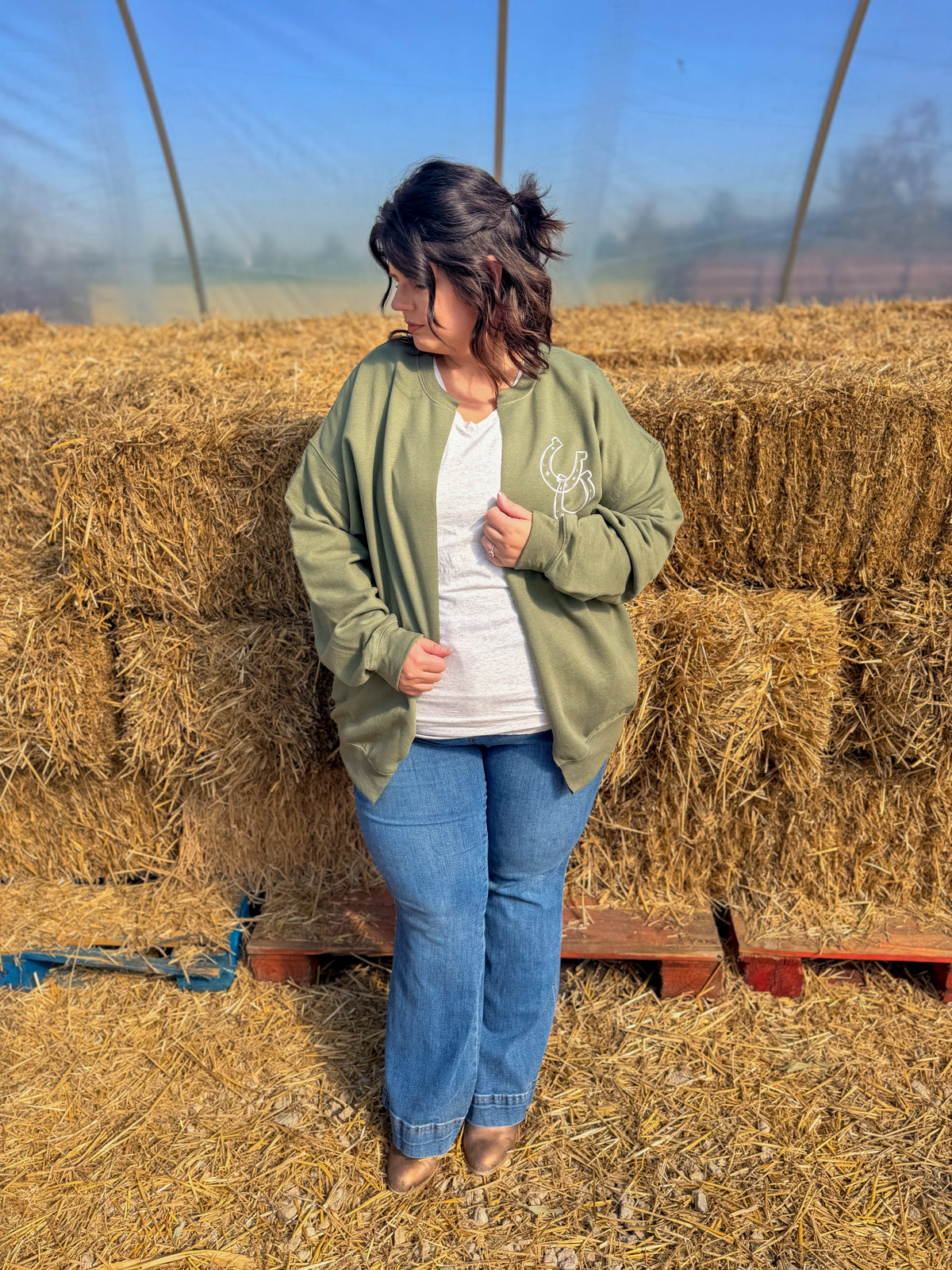 Not Luck Horseshoe Cardi Sweatshirt