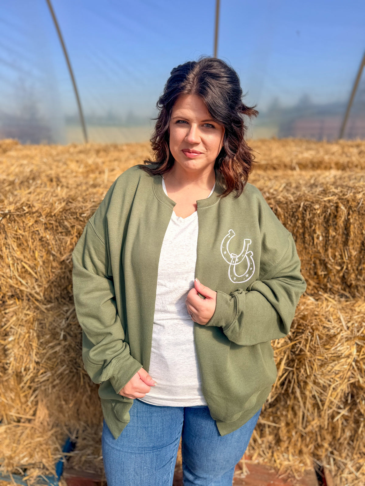 Not Luck Horseshoe Cardi Sweatshirt