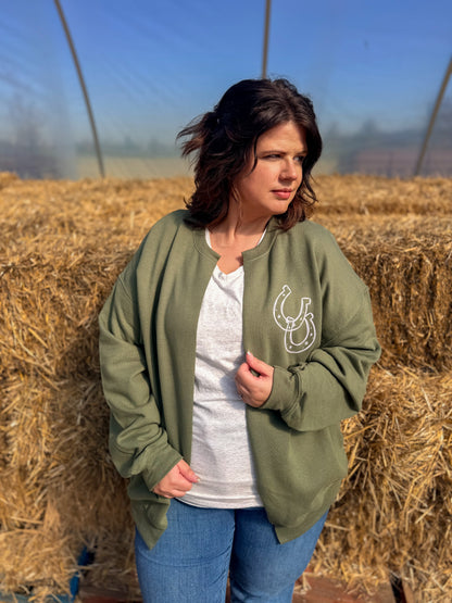 Not Luck Horseshoe Cardi Sweatshirt