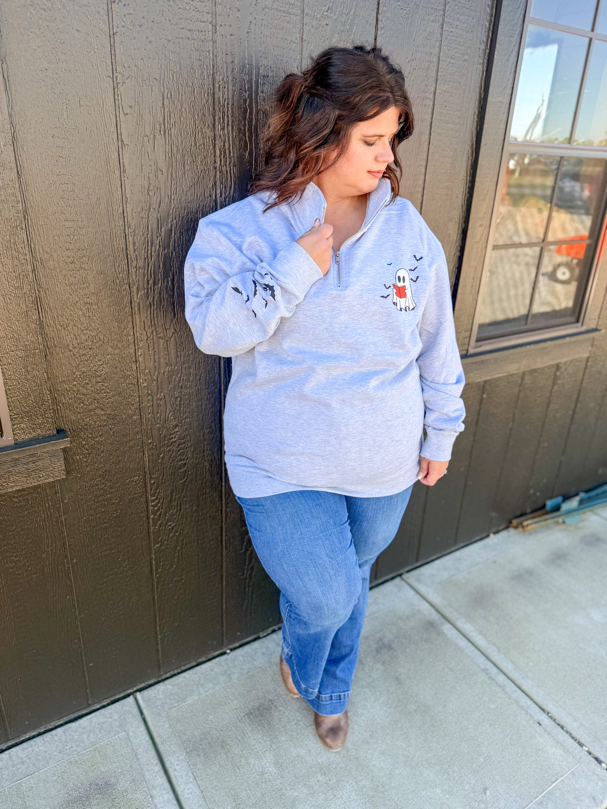 Batty for Books Quarter Zip Sweatshirt