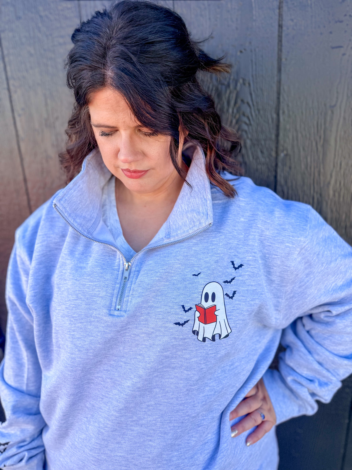 Batty for Books Quarter Zip Sweatshirt