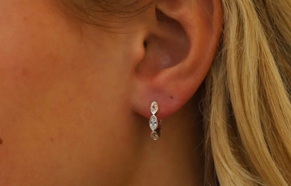Lace and Textured Silver Hoop Earrings