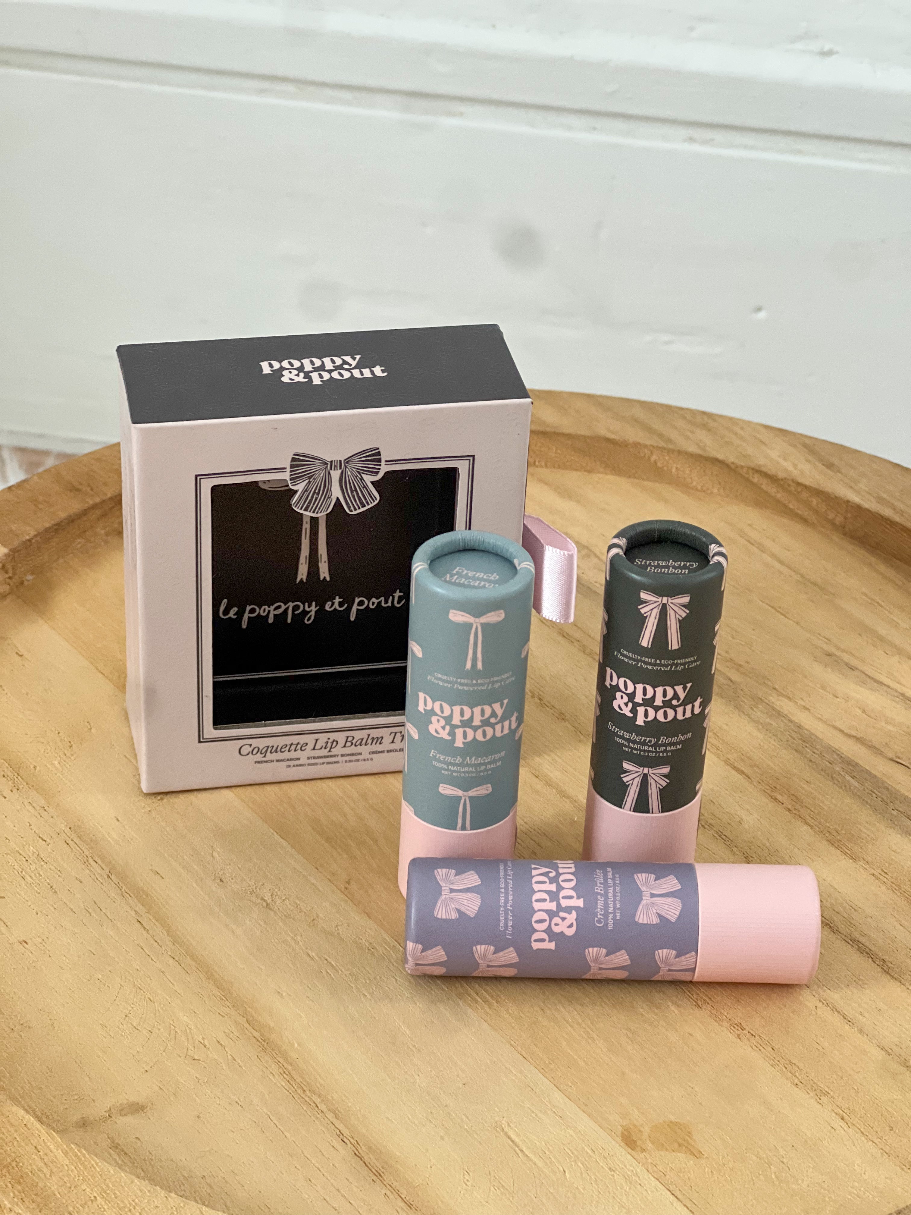 Poppy & Pout Coquette Lip Balm Trio Gift Set