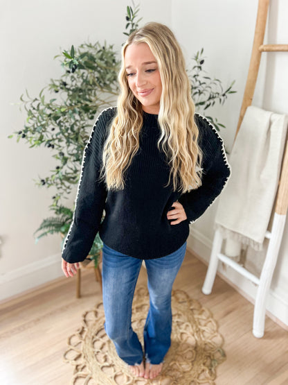 Take A Chance Black Sweater