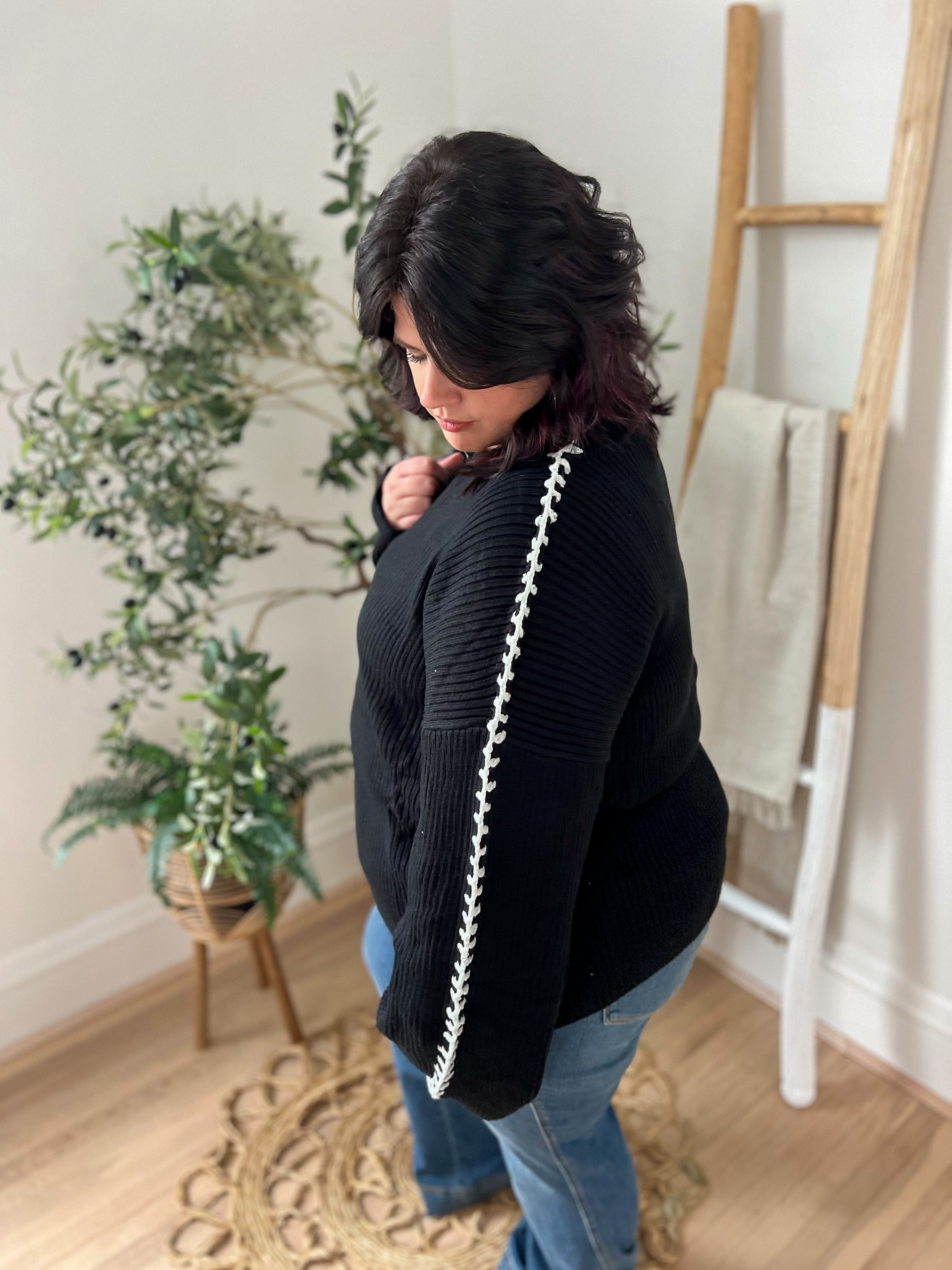 Take A Chance Black Sweater