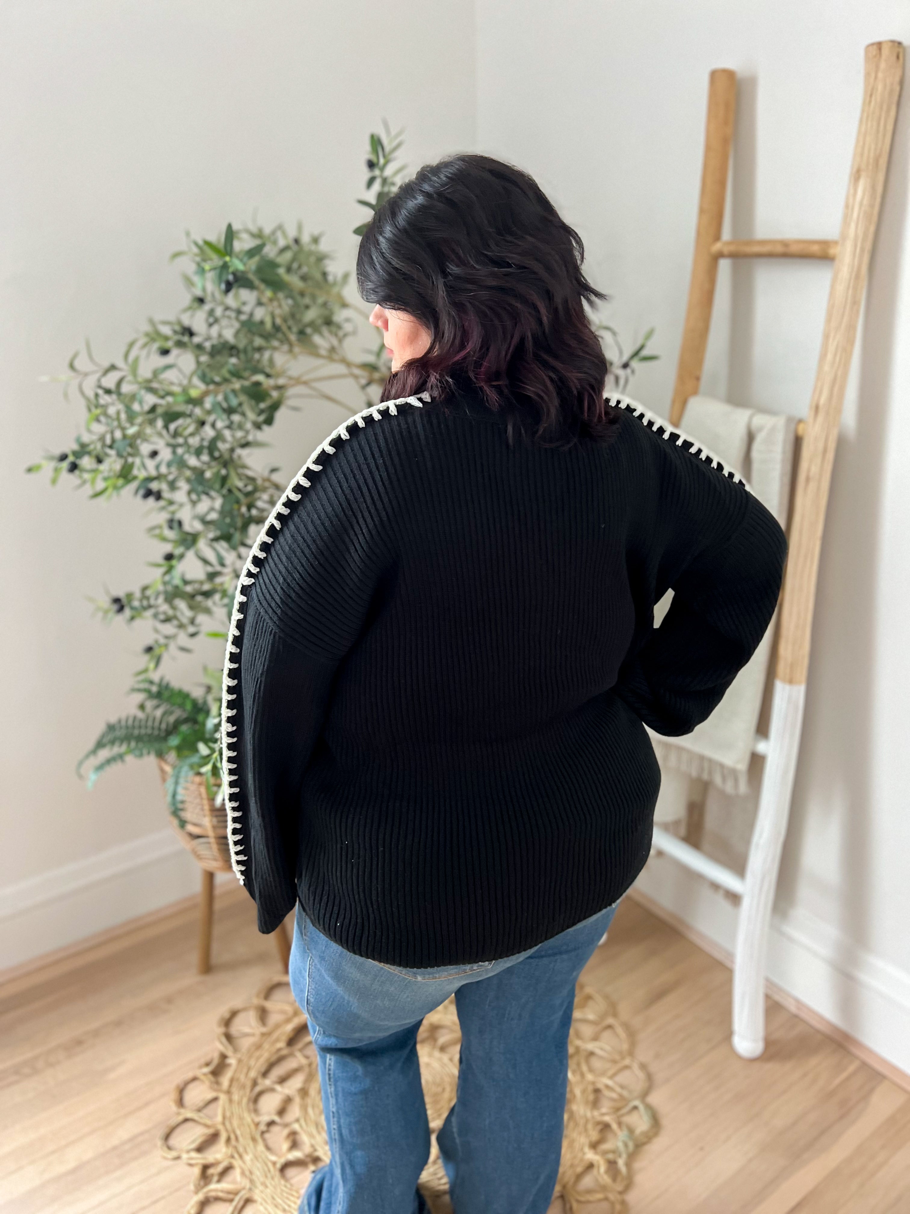 Take A Chance Black Sweater