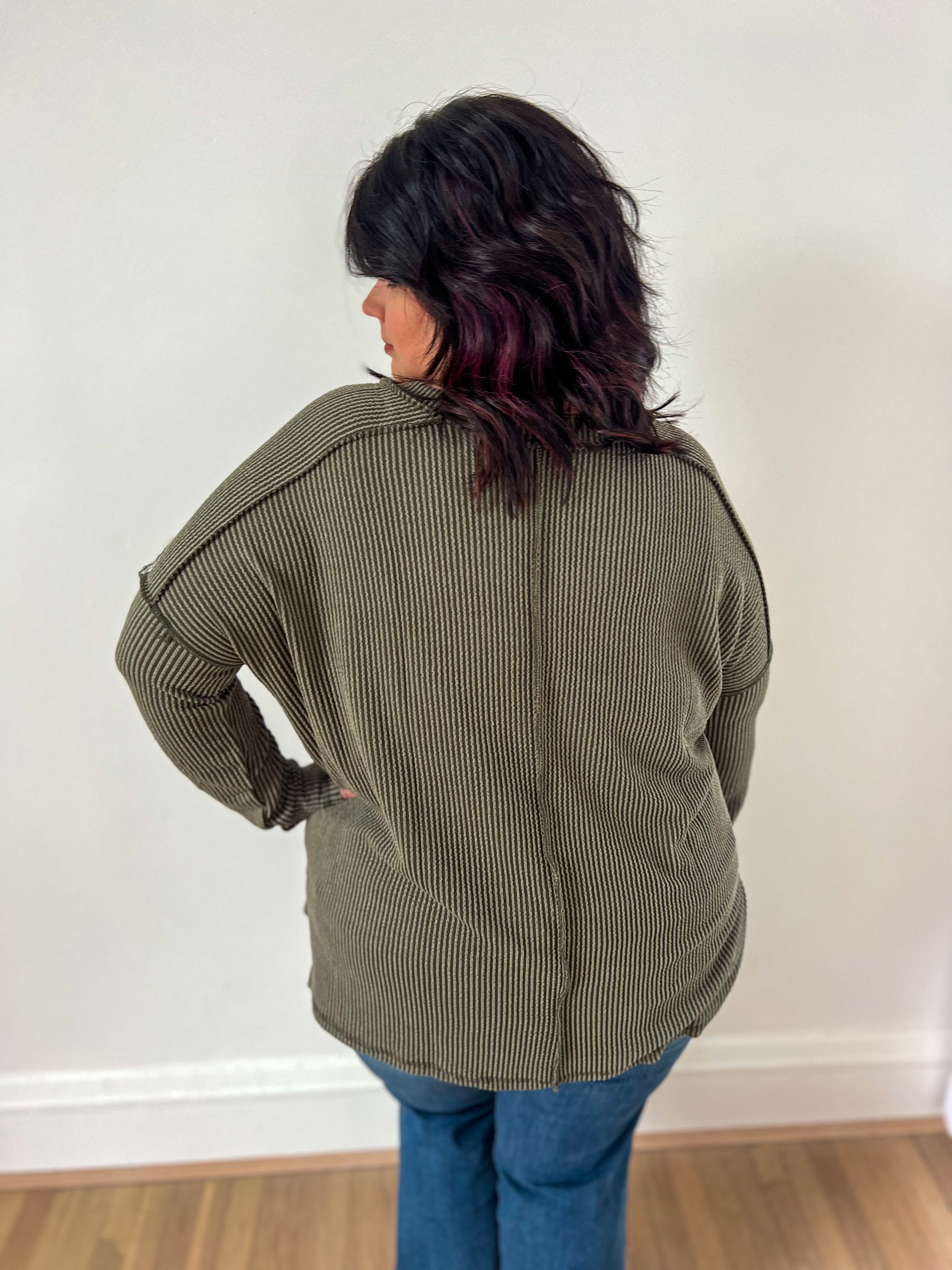 DOORBUSTER Khole V-neck Top - Olive