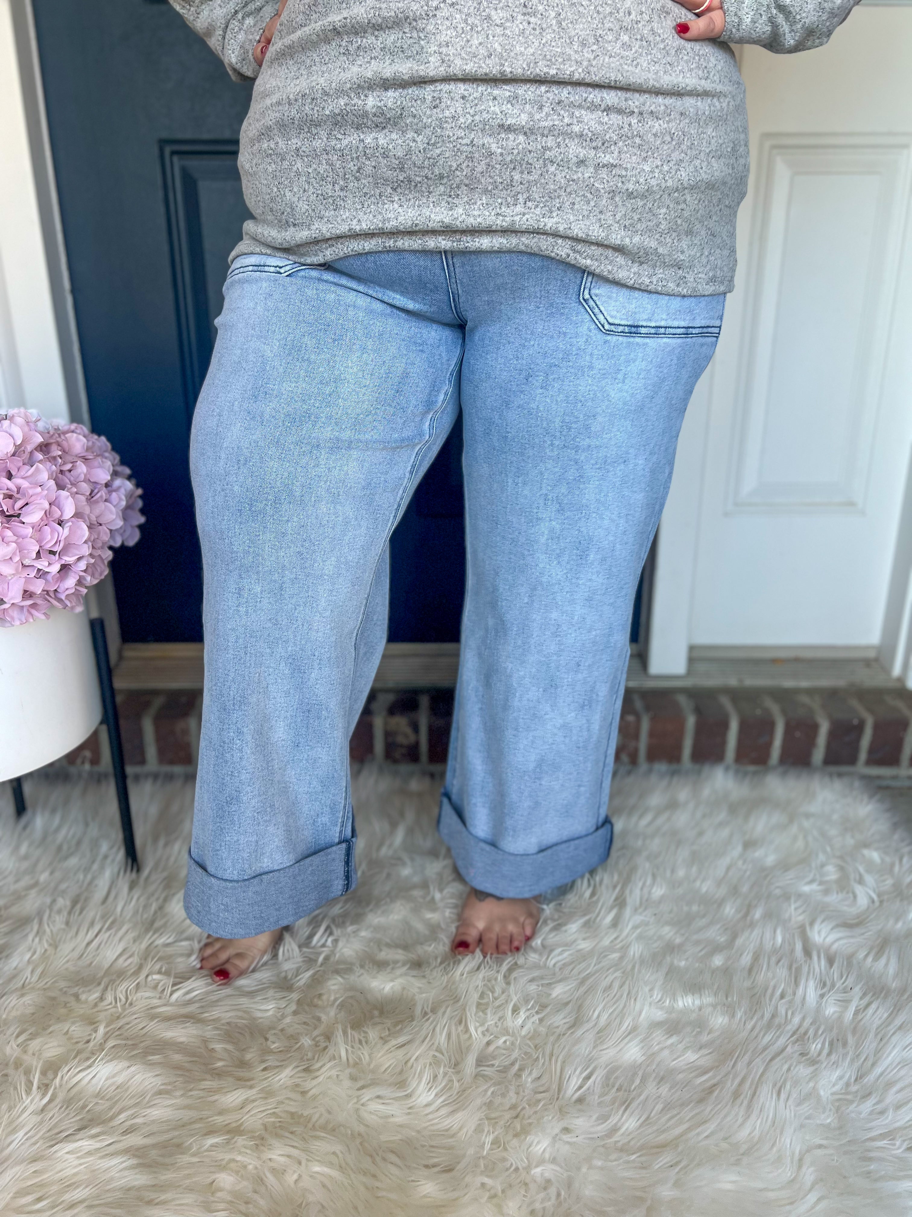 Clover⭐︎pocket frill denim all-in-one Blakeley Clover Front Pocket Jeans – Beck & Grace Boutique