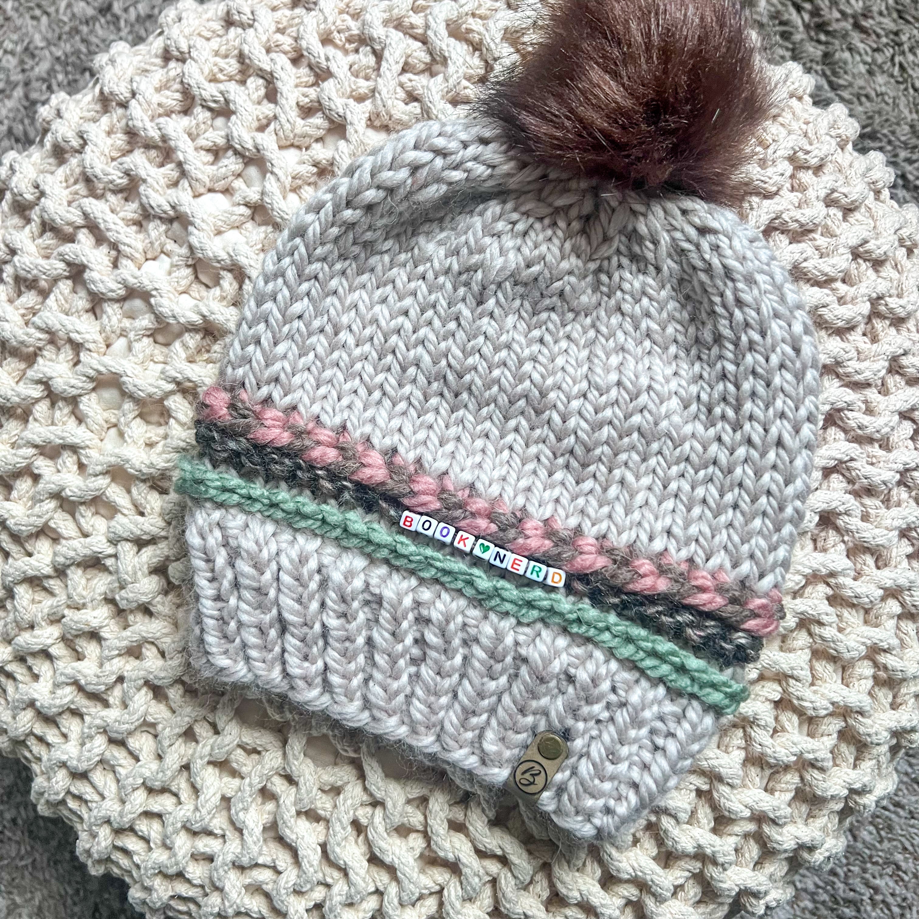Friendship Bracelet Knitted Beanie - Book Nerd
